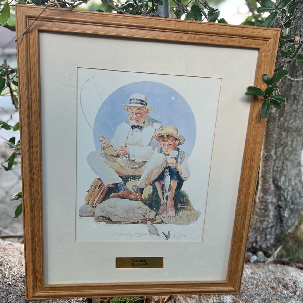 Classic Norman Rockwell Catching the Big One Print